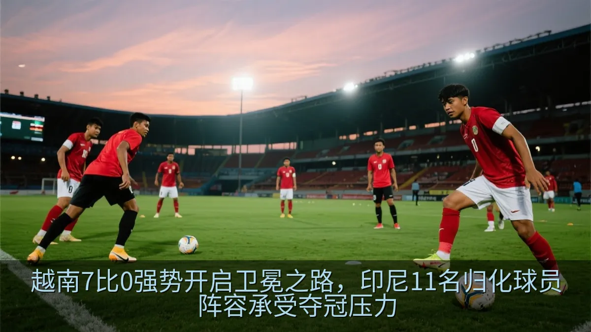 印尼队球员在赛前训练中准备东南亚杯比赛